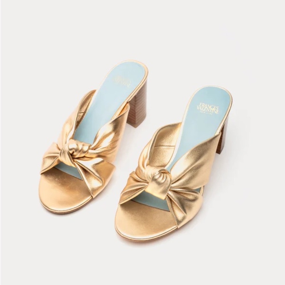 Brand new size 8.5 gold frances valentine slides  in box
